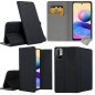 Pochette à rabat pour Xiaomi Redmi note 10 5G Noir + 1 verre trempé