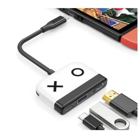 Dock 3en1 pour Nintendo Switch OLED Blanc