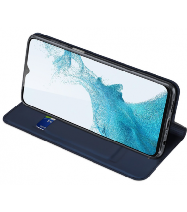 Etui Portefeuille Skin Pro Dux Ducis pour Samsung Galaxy A55 5G Bleu