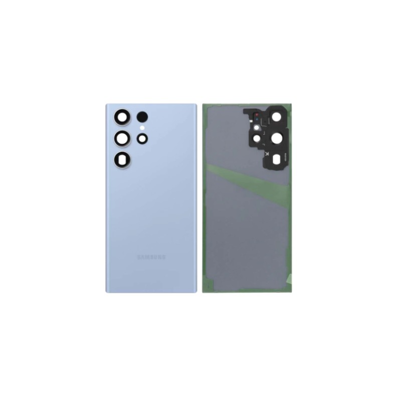 Vitre arrière pour Samsung Galaxy S23 Ultra (S918B) Bleu Ciel