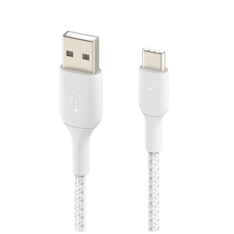 Câble BELKIN Tressé USB à Type-C 2m Blanc