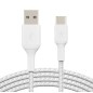 Câble BELKIN Tressé USB à Type-C 2m Blanc