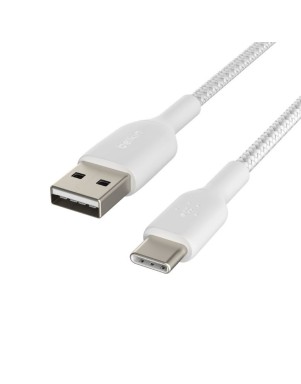 Câble BELKIN Tressé USB à Type-C 2m Blanc
