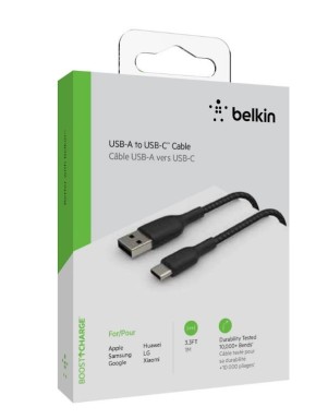 Câble BELKIN Tressé USB à Type-C 1m Noir