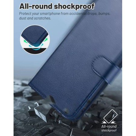 Pochette a rabat pour Samsung Galaxy A12 Bleu
