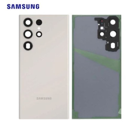 Vitre Arrière Samsung Galaxy S23 Ultra Occasion - GRADE A - (S918B) Crème