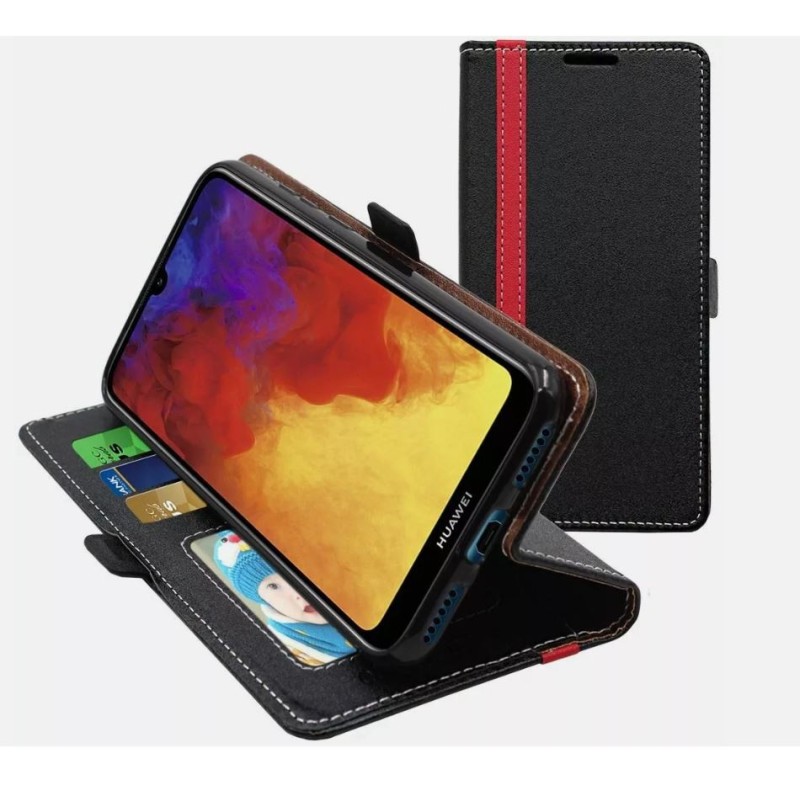 Pochette a rabat pour Huawei Y6 2019 Noir