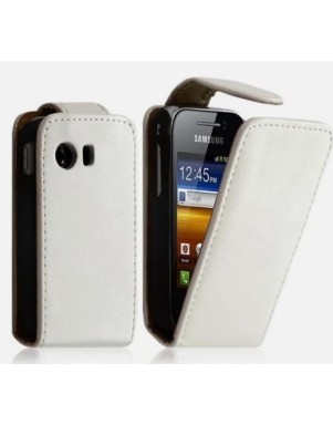 Pochette a rabat pour Samsung s5360 Blanc