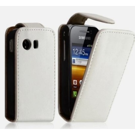 Pochette a rabat pour Samsung s5360 Blanc