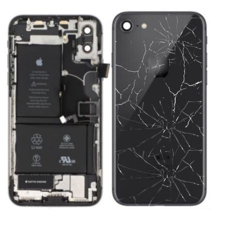 Châssis complet avec batterie APPLE Occasion Vitre "cassée"- Grade A/B- iPhone 8 / SE 2020 Noir