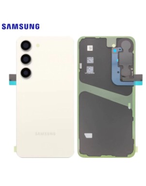 Vitre Arrière Samsung Galaxy S23 Occasion - GRADE A - (S911B) Crème + Colle B7000 15ml