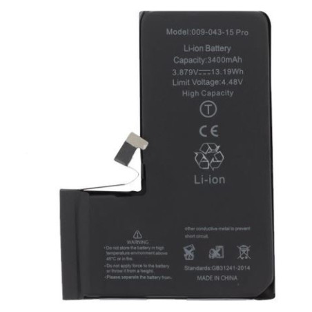 Batterie pour iPhone 15 Pro (Ti) + Adhésif offert