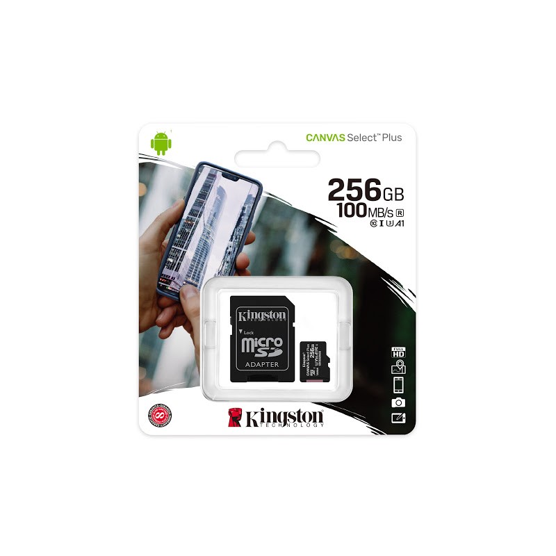 KINGSTON Canvas Select Plus microSD 256Go + Adaptateur